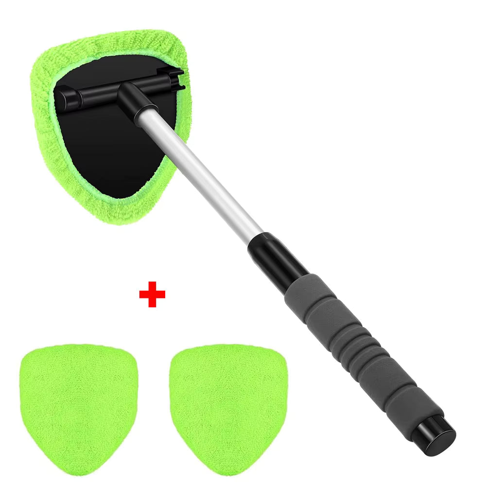 Outil de nettoyage de pare-brise de voiture en microfibre avec poignée extensible