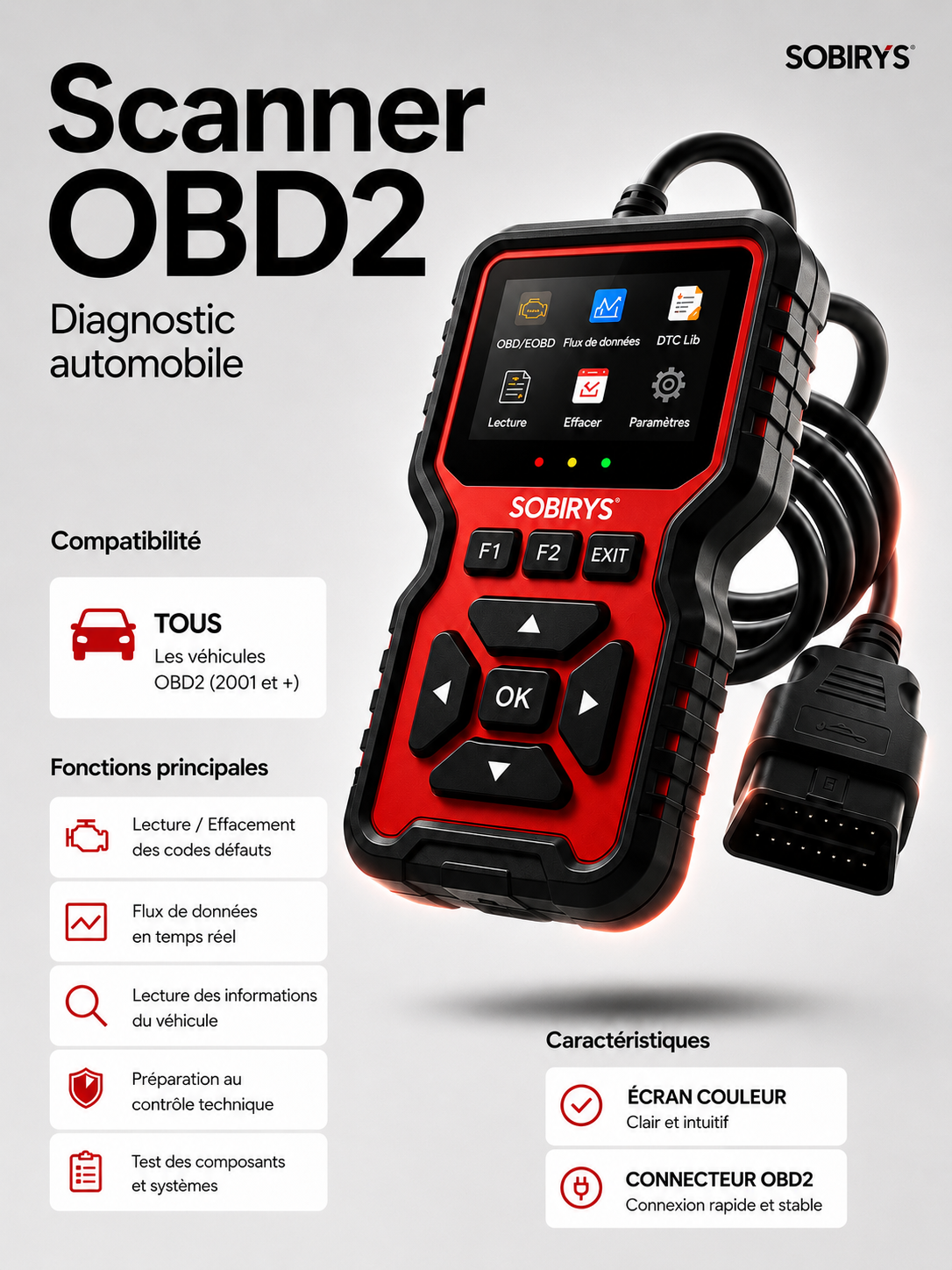 Scanner OBD2 SOBIRYS DiagPro